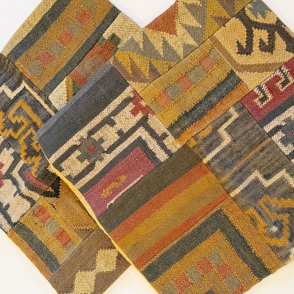Handmade 24”x24” Turkish Kilim Patchwork Pillow Covers - Picture 7 of 12
